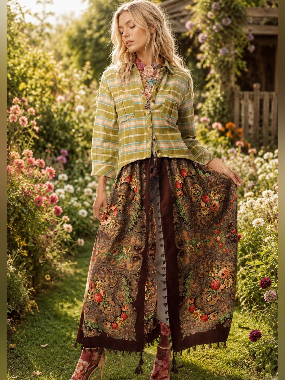 Aratta XL “Beatrice” Bohemian  Maxi Shirt